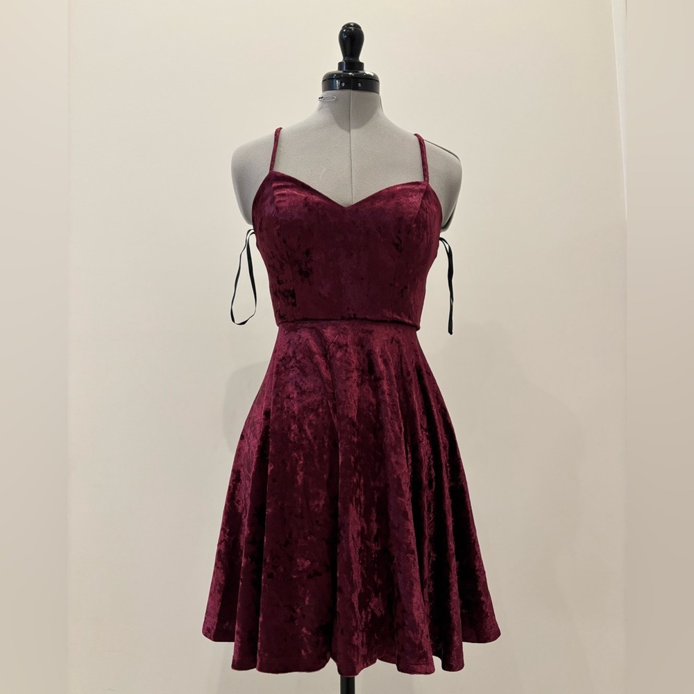 I.N. San Francisco Burgundy Velvet Dress